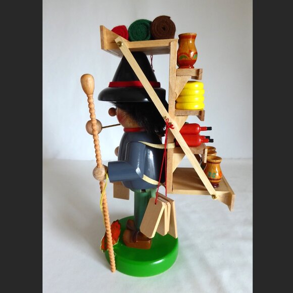 NEW 11” STEINBACH GERMANY MERCHANT MERCATOR PEDDLER WOOD INCENSE SMOKER - Picture 6 of 16